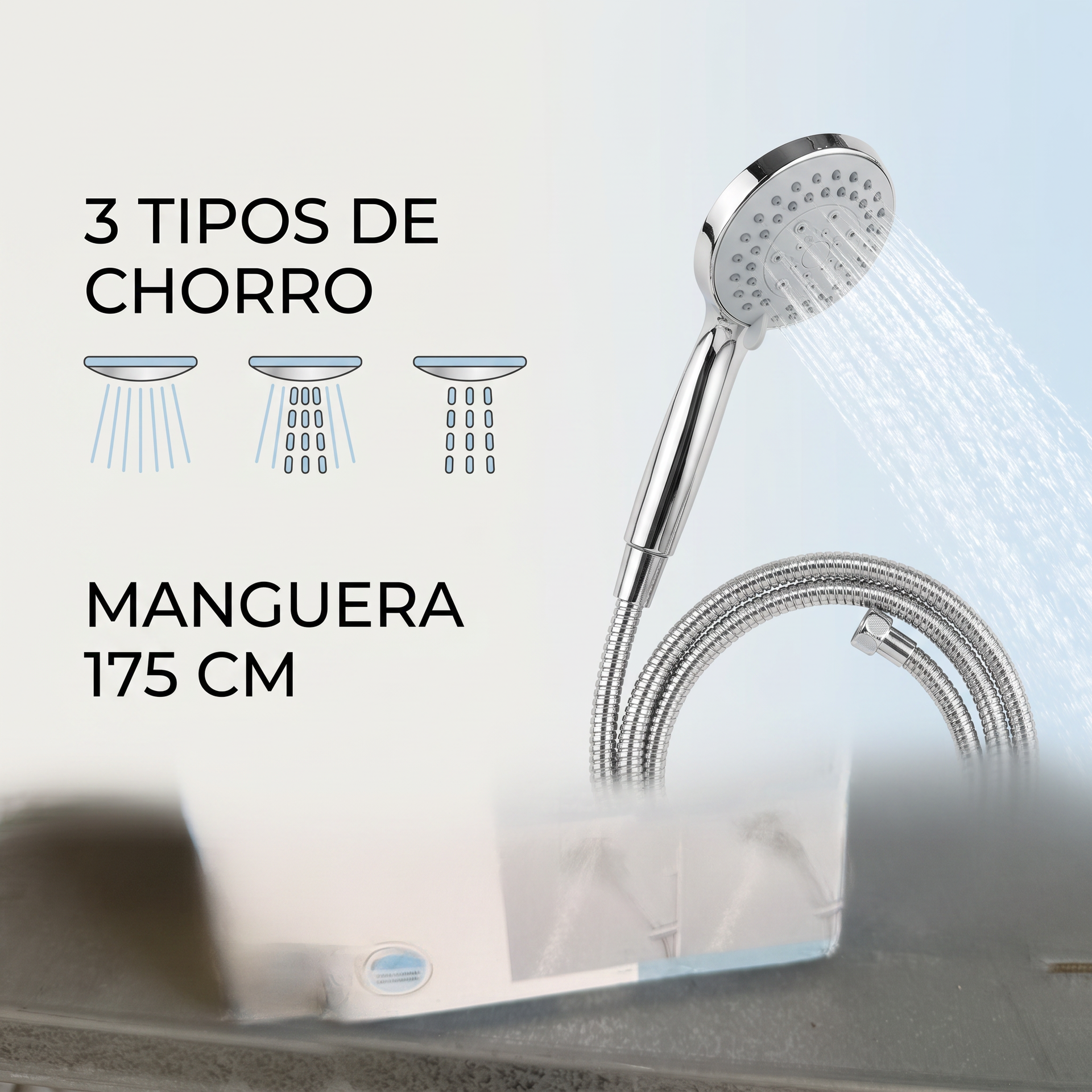 Livarno Home Set de Ducha Multifunción con Manguera 175 cm