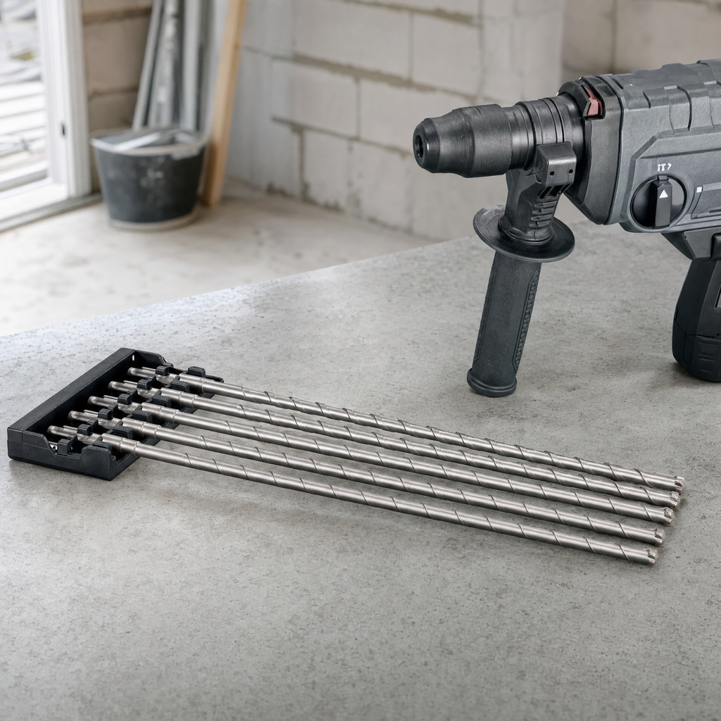Parkside Set de 5 Brocas SDS-Plus Extra Largas para Hormigón