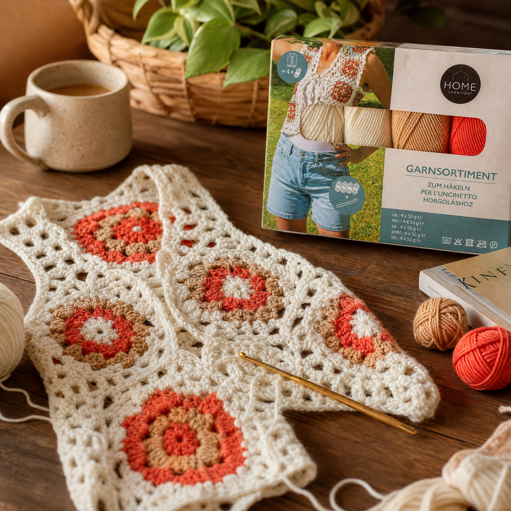 Kit de Ovillos de Lana Home Creation - Garnsortiment Surtido 4x50g