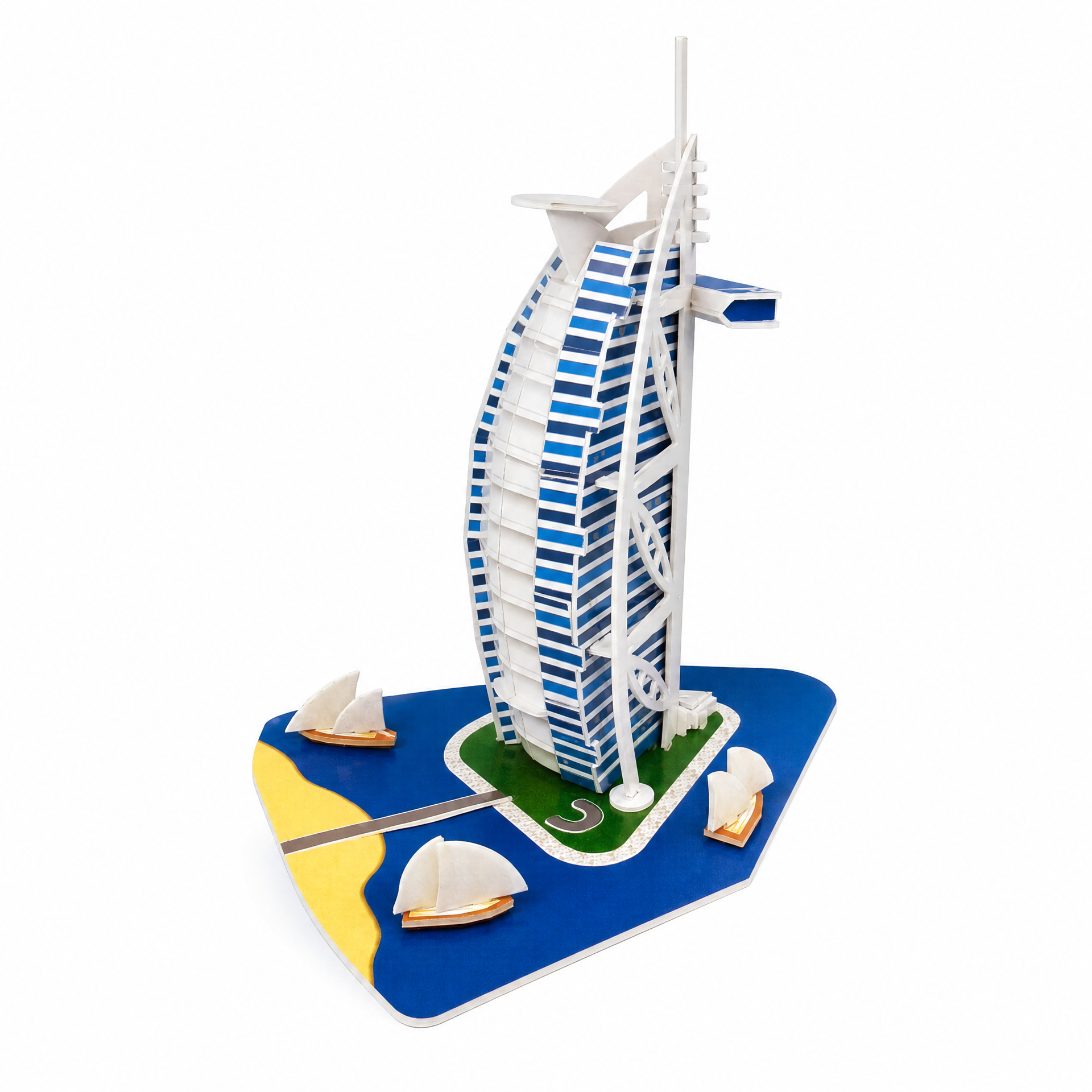 Rompecabezas 3D del hotel Burj Al Arab, encaje sin cortar ni pegar