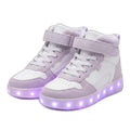 Zapatillas LED Highcut I&D Blancas/Lila — Luces en la Suela