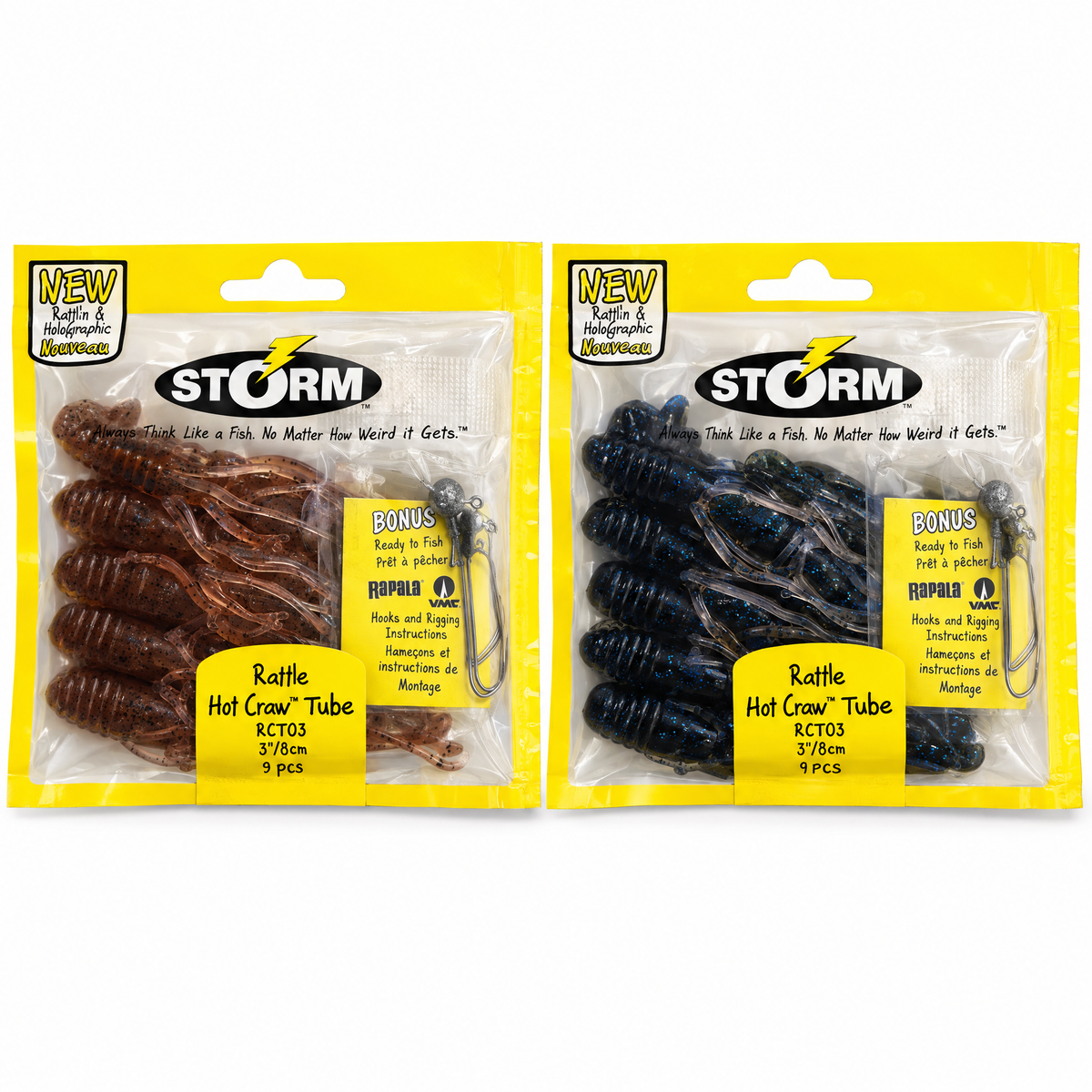 Storm Rattle Hot Craw Tube RCT03 · 8 cm · 9 uds