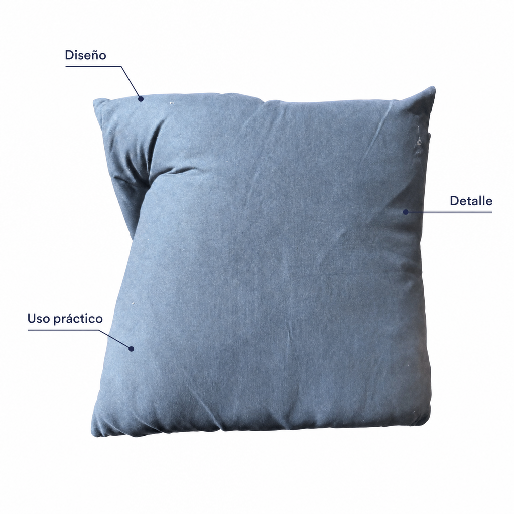 Cojín básico liso azul marino para sofá y cama