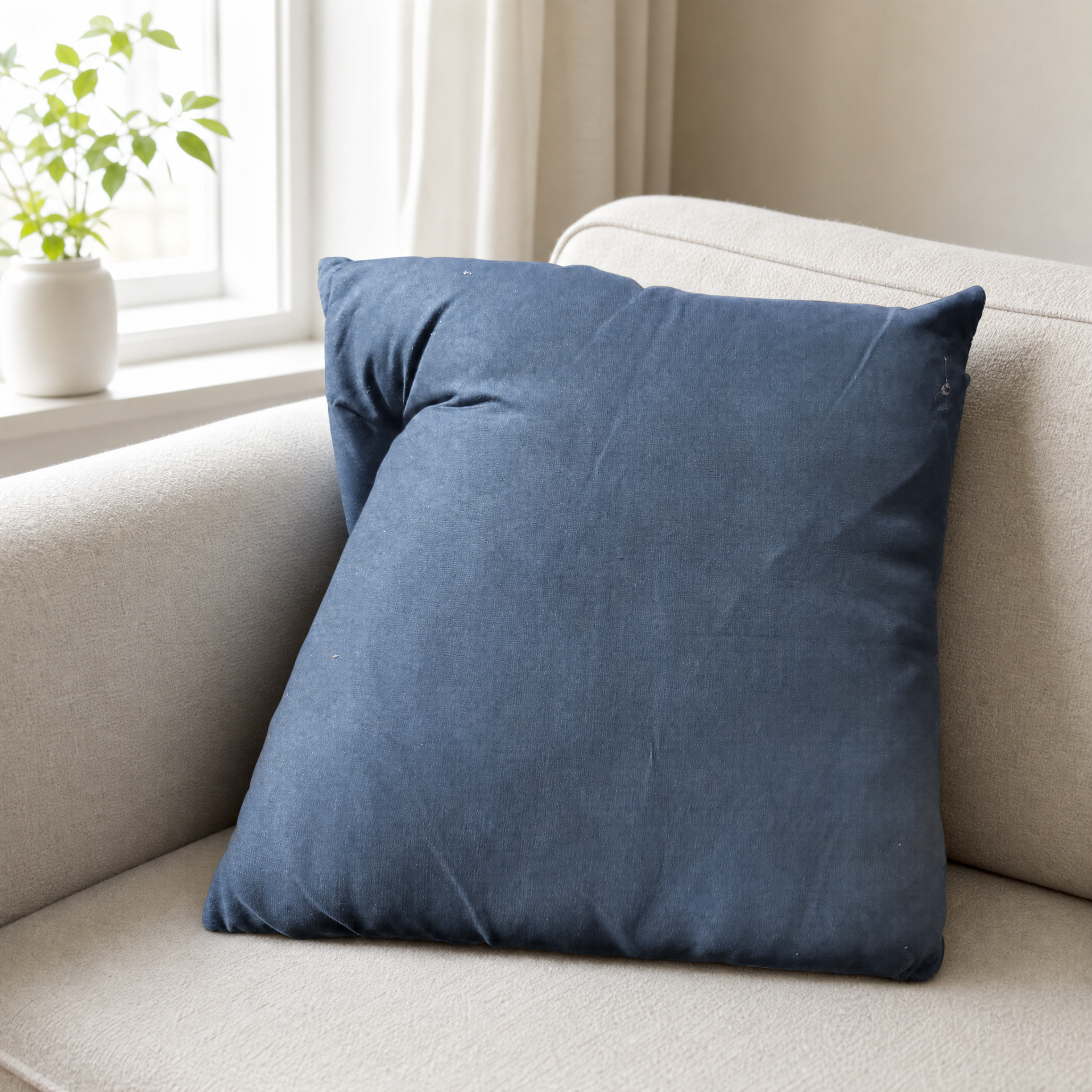 Cojín básico liso azul marino para sofá y cama