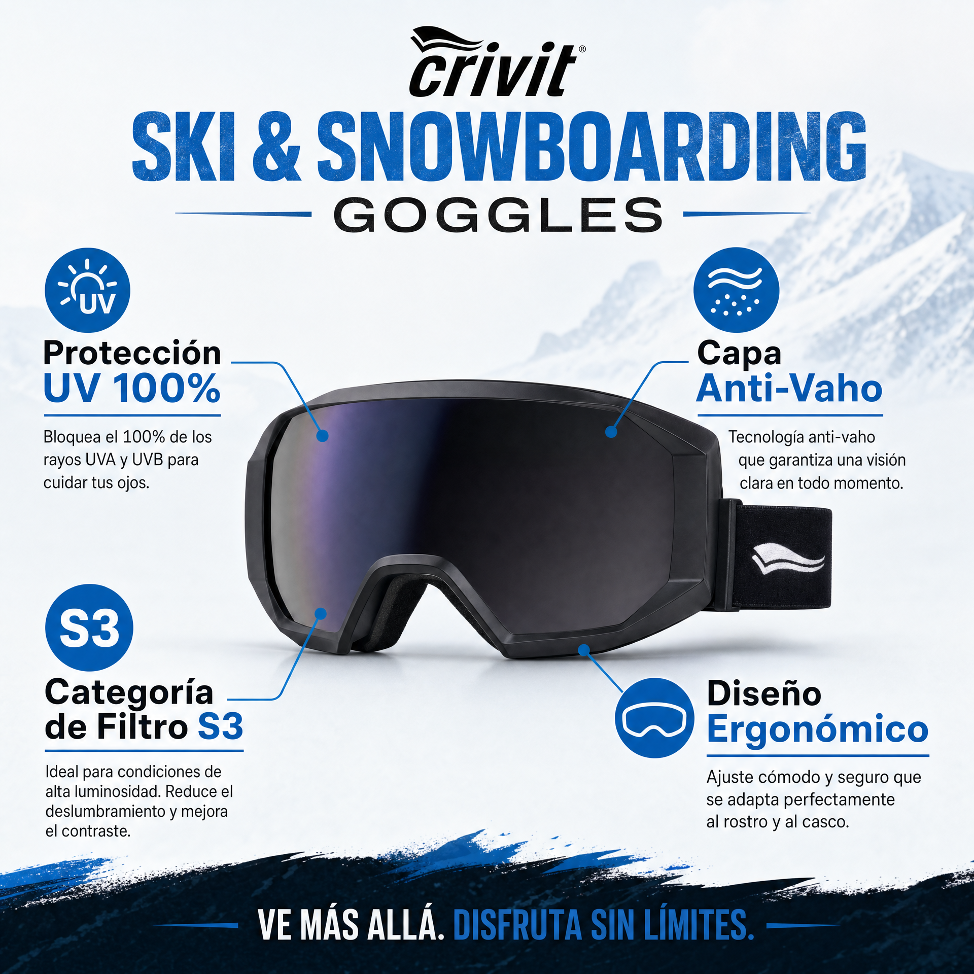 Crivit Gafas de esquí y snowboard