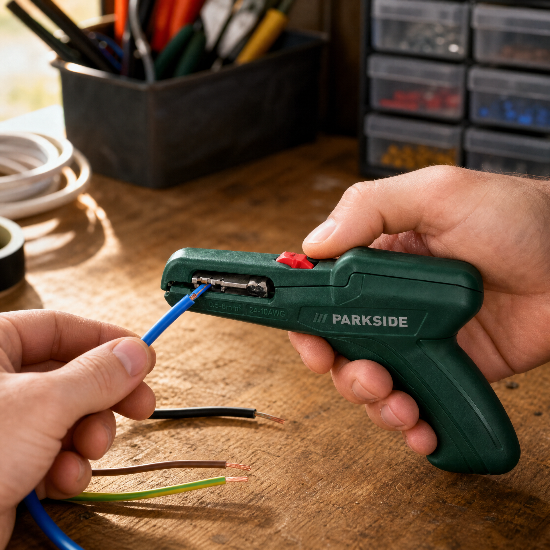Parkside Wire Stripper Pelacables Automático Pack 3