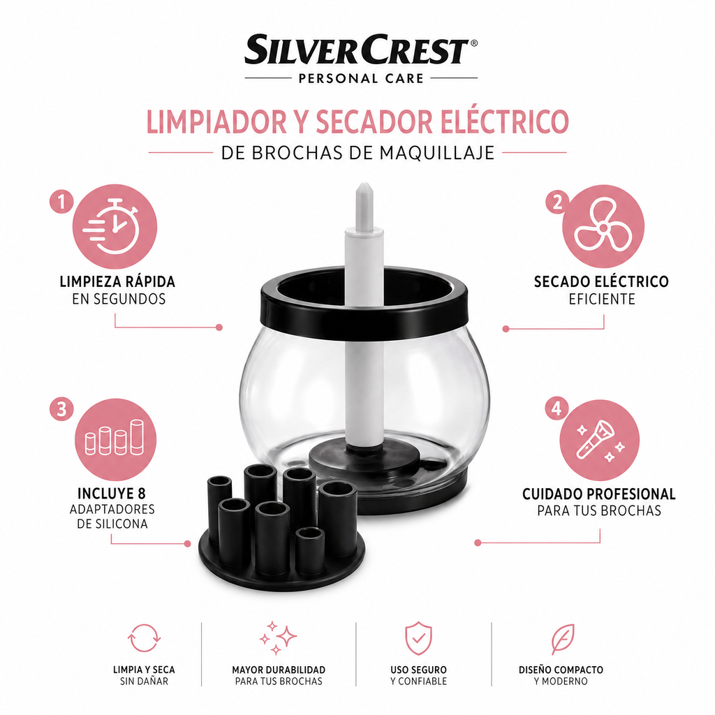 SilverCrest Limpiador Electrico Brochas Maquillaje