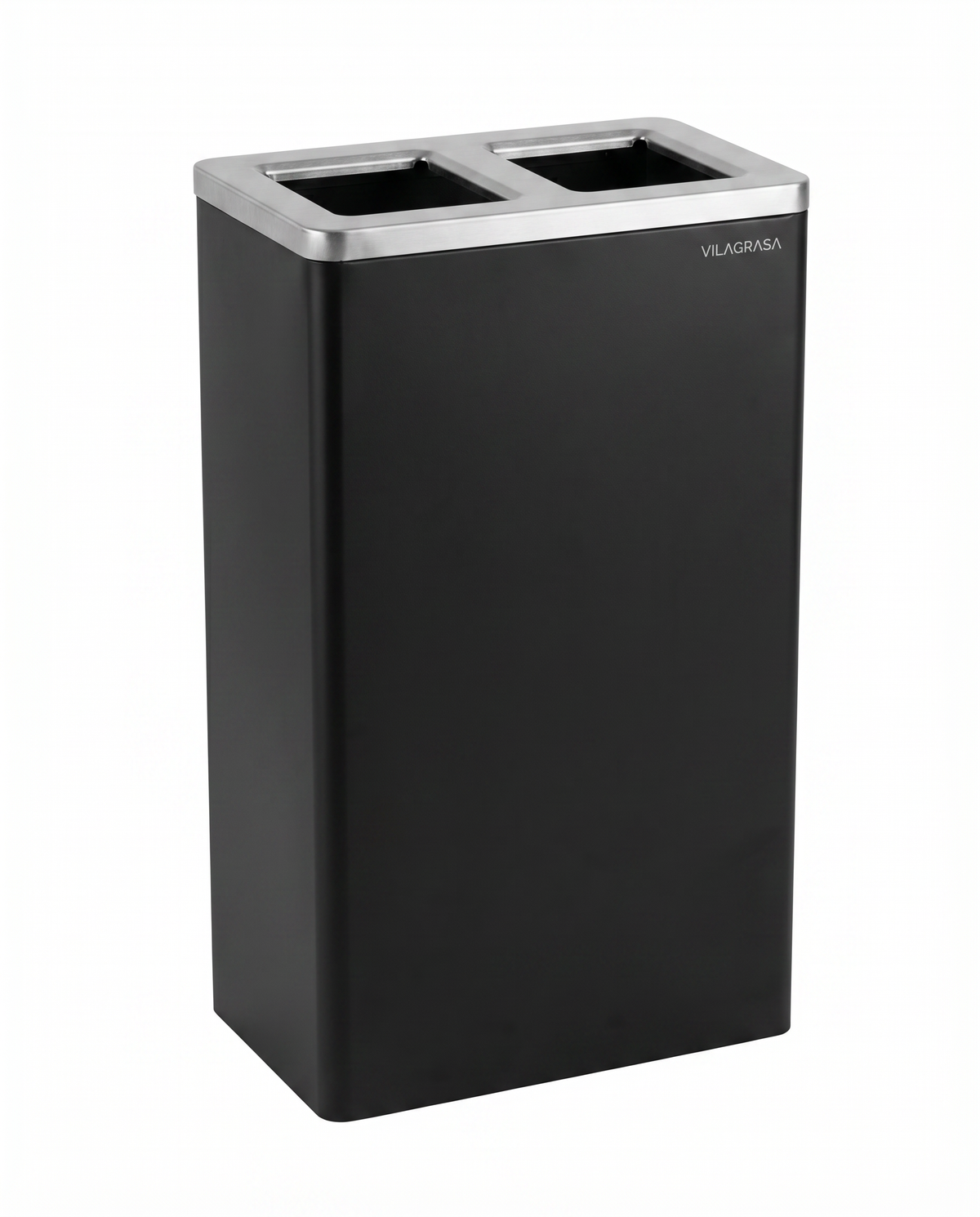 Papelera Reciclaje Vilagrasa Aurea-02 — 2 Residuos Negro Mate