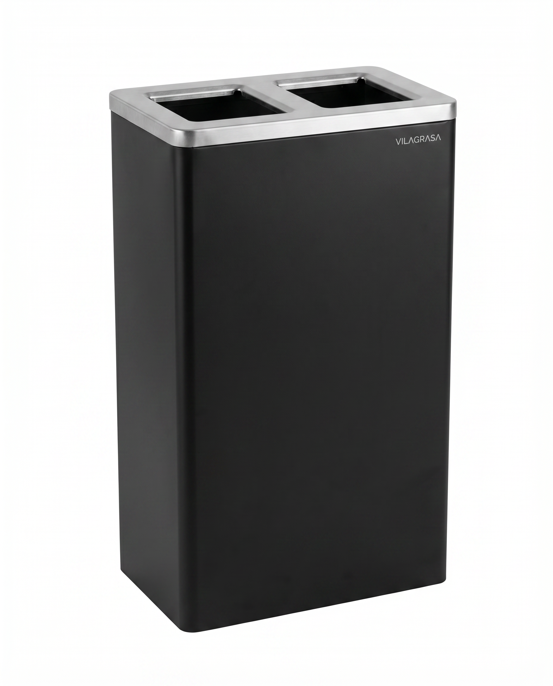 Papelera Reciclaje Vilagrasa Aurea-02 — 2 Residuos Negro Mate