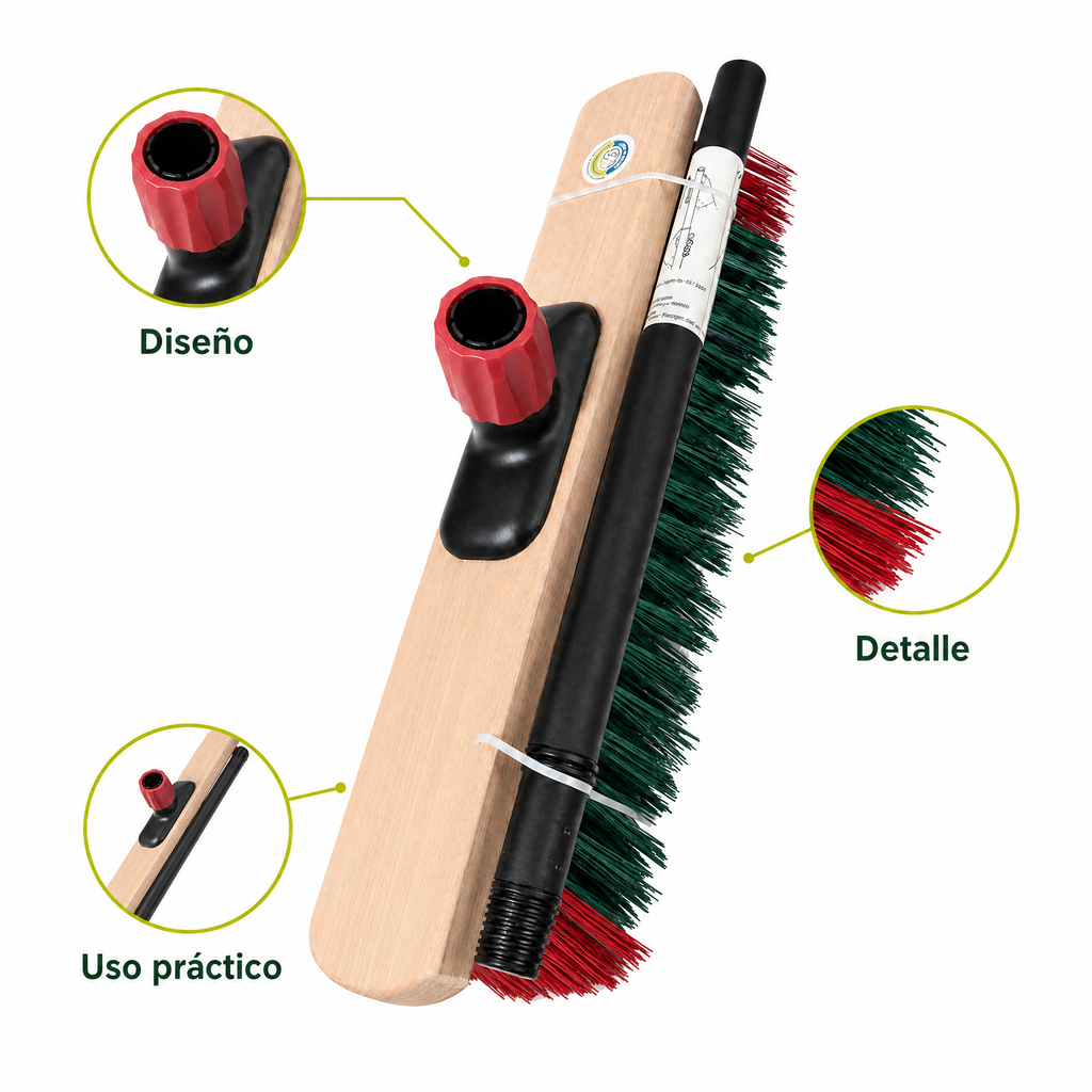Herramienta de limpieza con mango largo para suelos y rincones