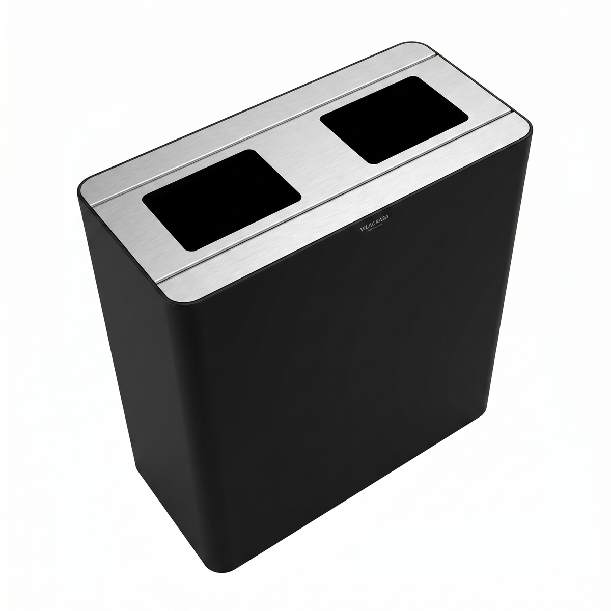 Papelera Reciclaje Vilagrasa Aurea-02 — 2 Residuos Negro Mate