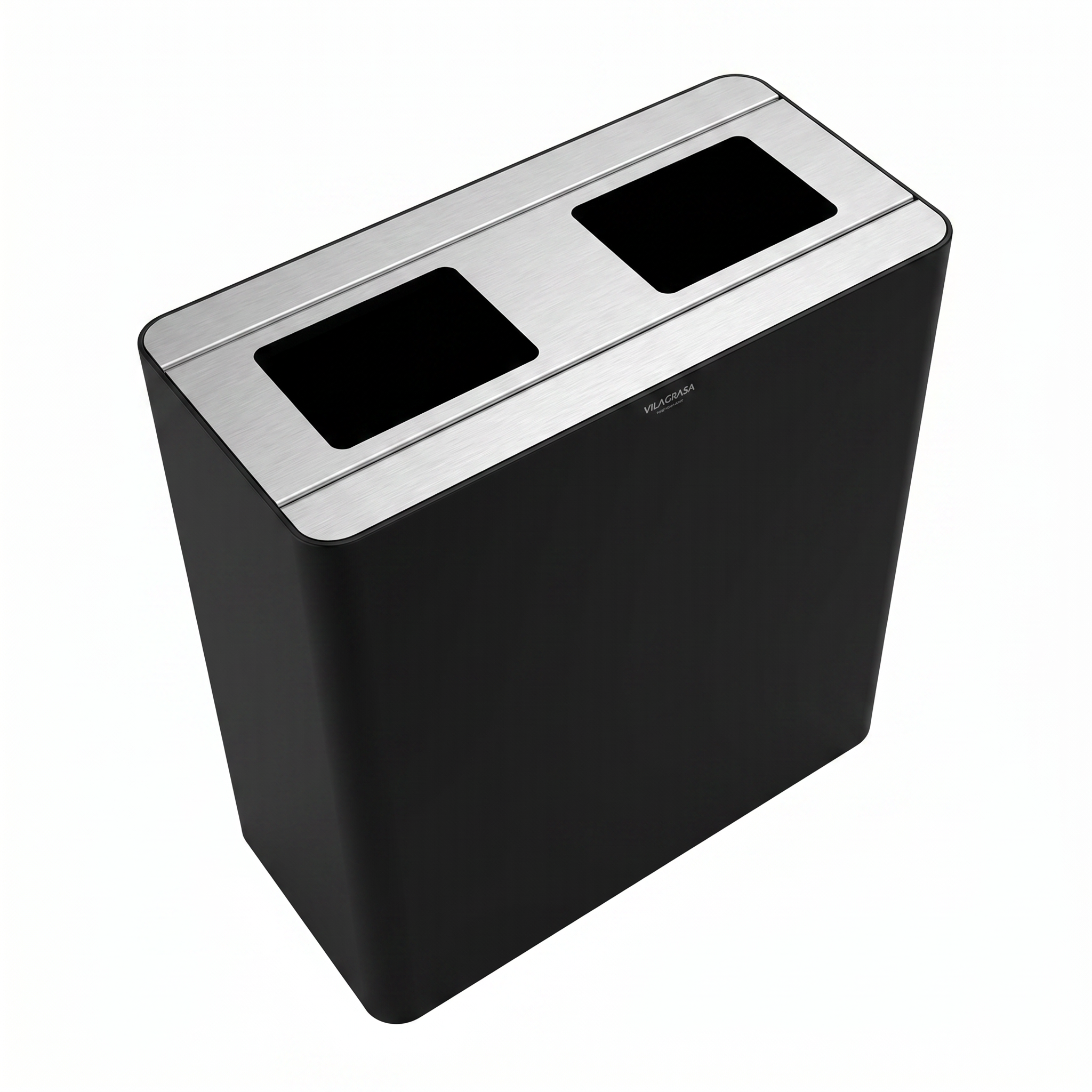 Papelera Reciclaje Vilagrasa Aurea-02 — 2 Residuos Negro Mate