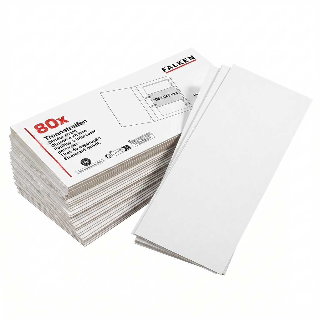 Tiras Separadoras para Archivador Falken — 80 Unidades 105x240mm