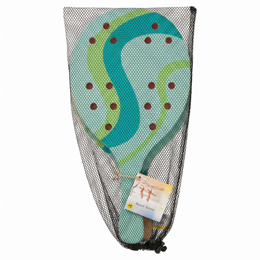 Set Palas de Beach Tennis Crivit — 2 Raquetas + Pelota | Verde/Azul