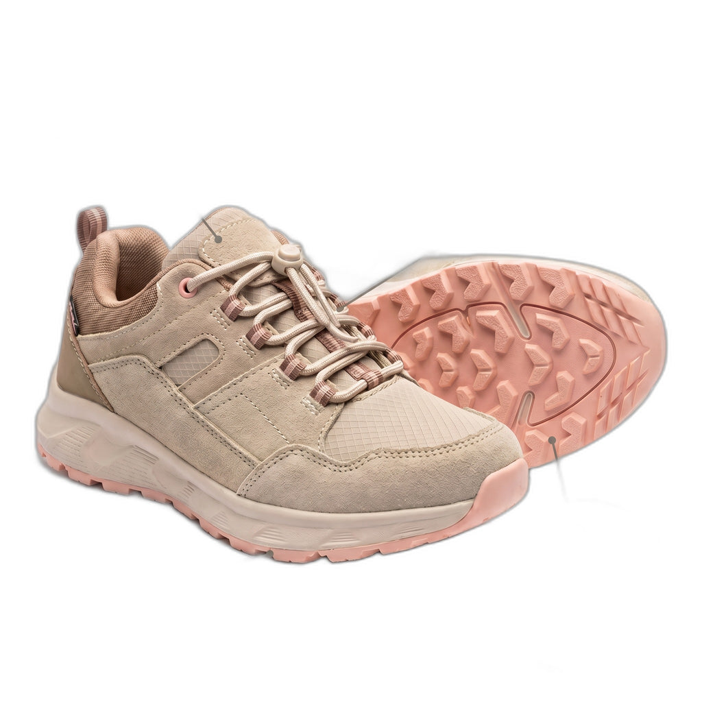 Zapatillas Trekking/Trail Mujer Beige/Rosa — Suela Trail