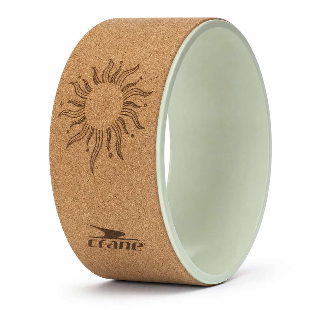 Rueda de Yoga Crane de Corcho con Diseño Solar (Aro Menta)