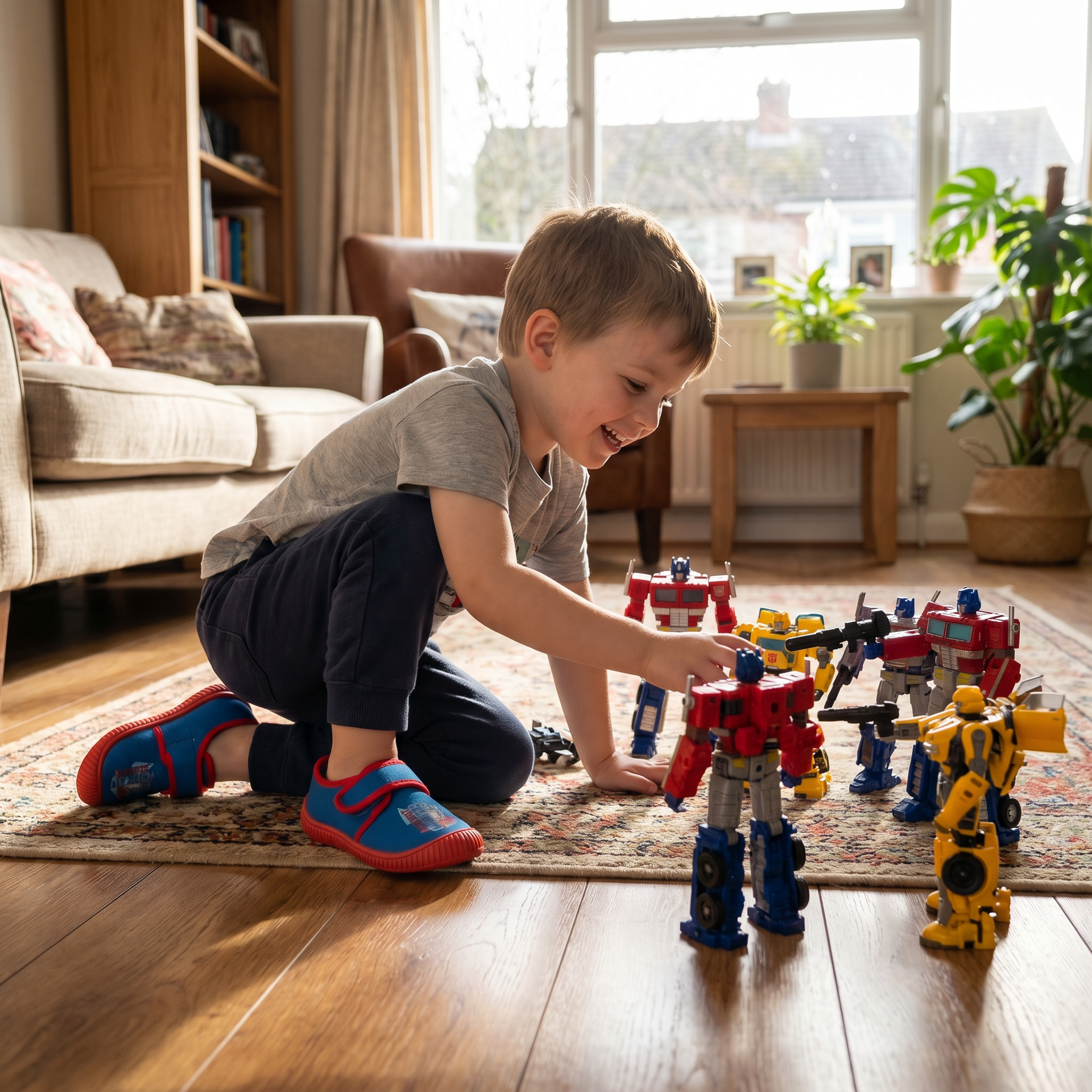 Zapatillas de Casa Infantiles Transformers — Autobot Leader Azul/Rojo