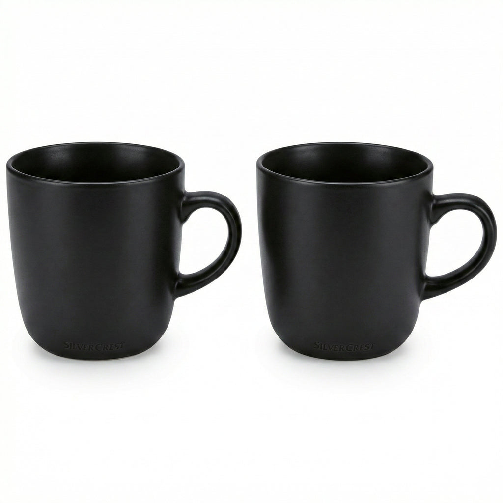 Set 2 Tazas SilverCrest Stoneware Negro