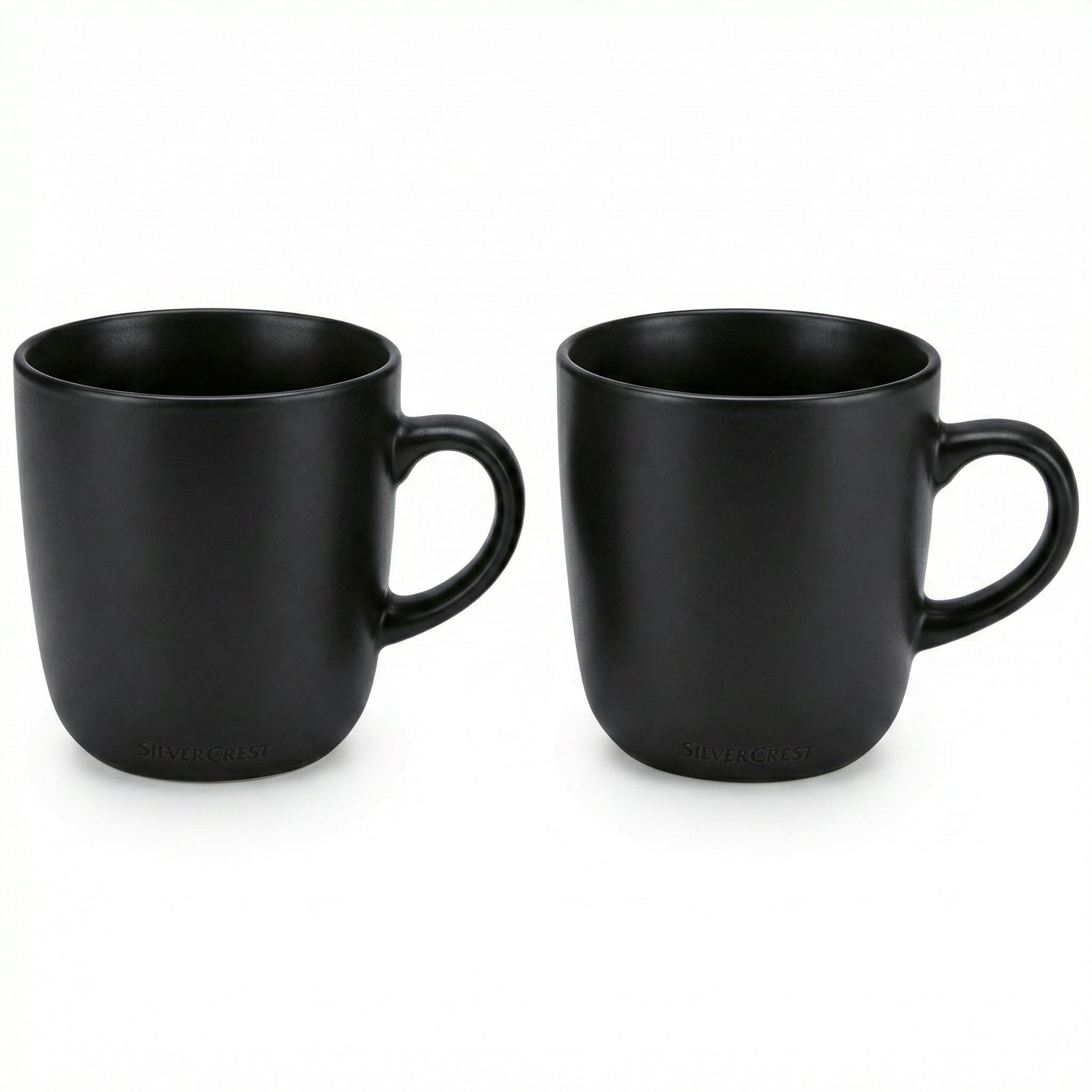 Set 2 Tazas SilverCrest Stoneware Negro