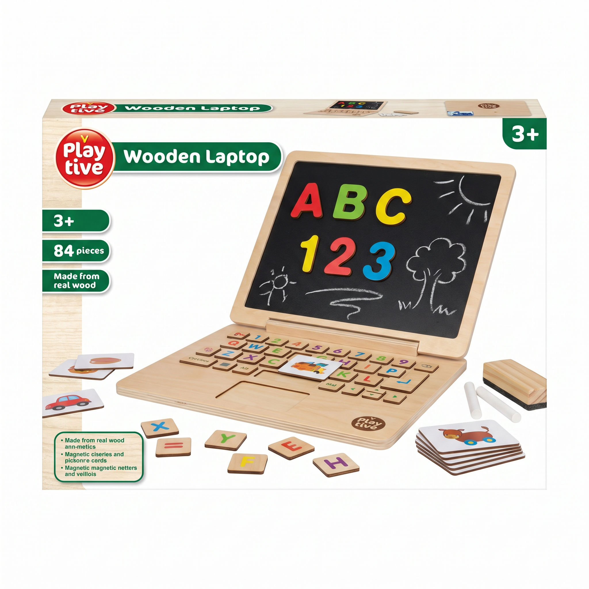 Portátil de Madera Educativo Playtive — 84 Piezas