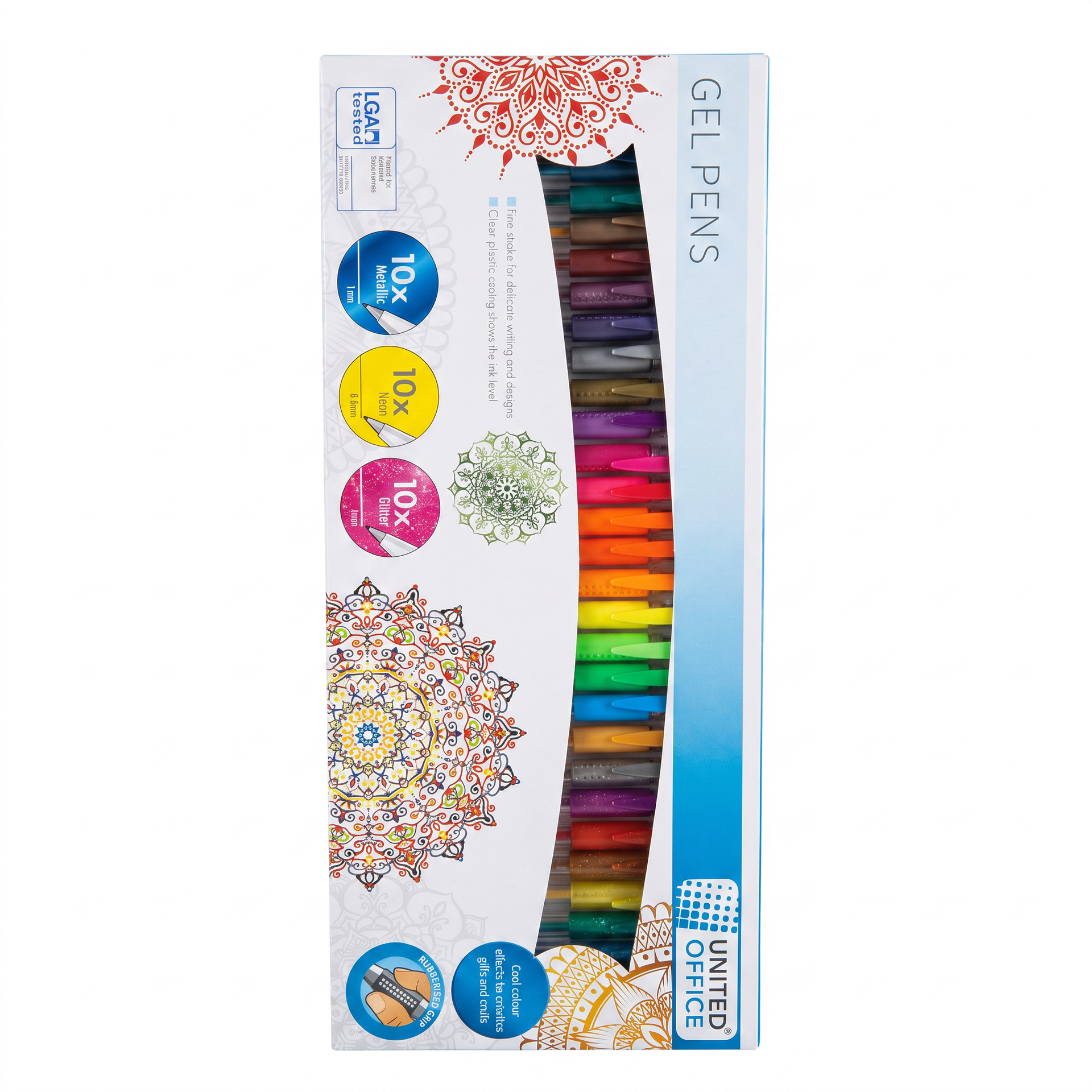 United Office Set de 30 Bolígrafos de Gel