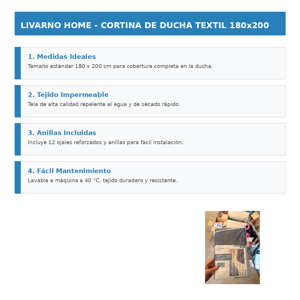 Livarno Home Cortina Ducha Textil 180x200