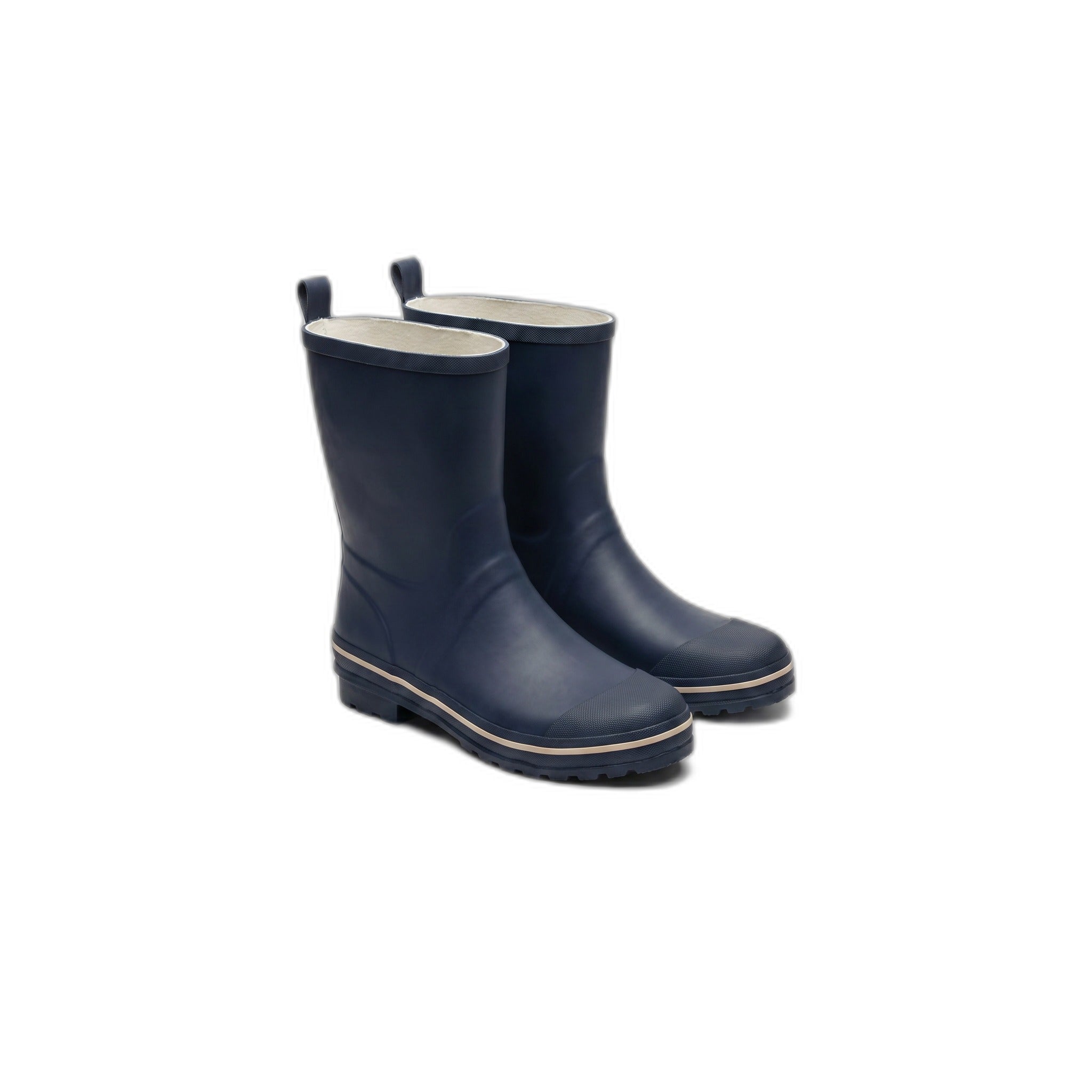 Botas de Agua Caña Media Hombre — Azul Marino con Forro