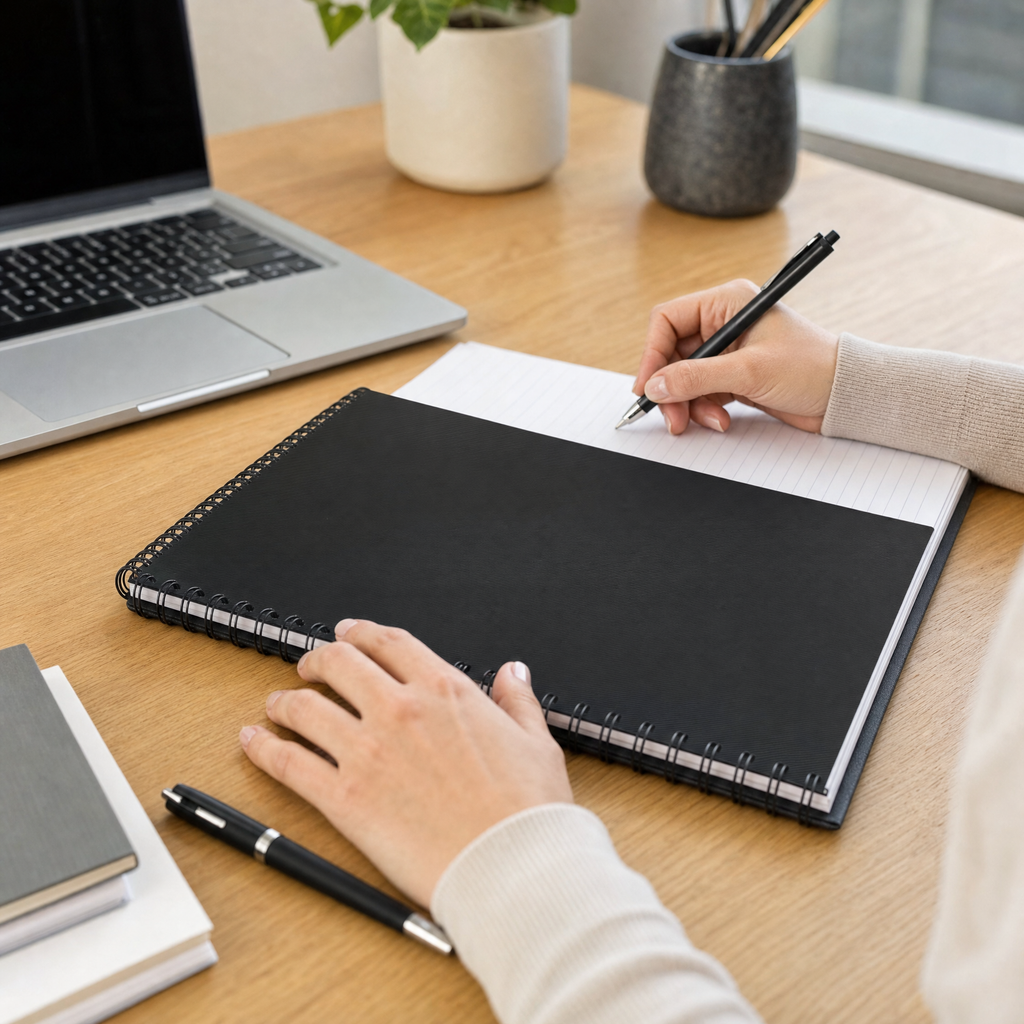 United Office Cuaderno de Espiral A4 Negro