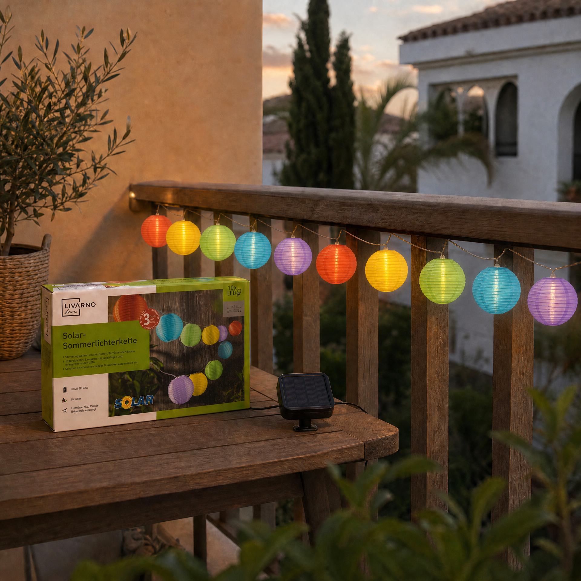 Livarno Home Guirnalda Solar de Verano, 10 Farolillos