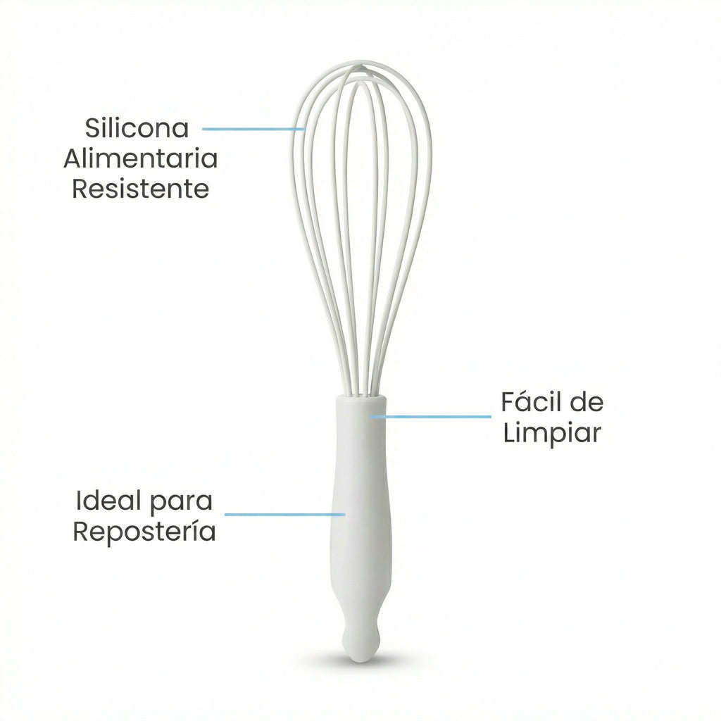 Varilla Batidora Silicona Blanca