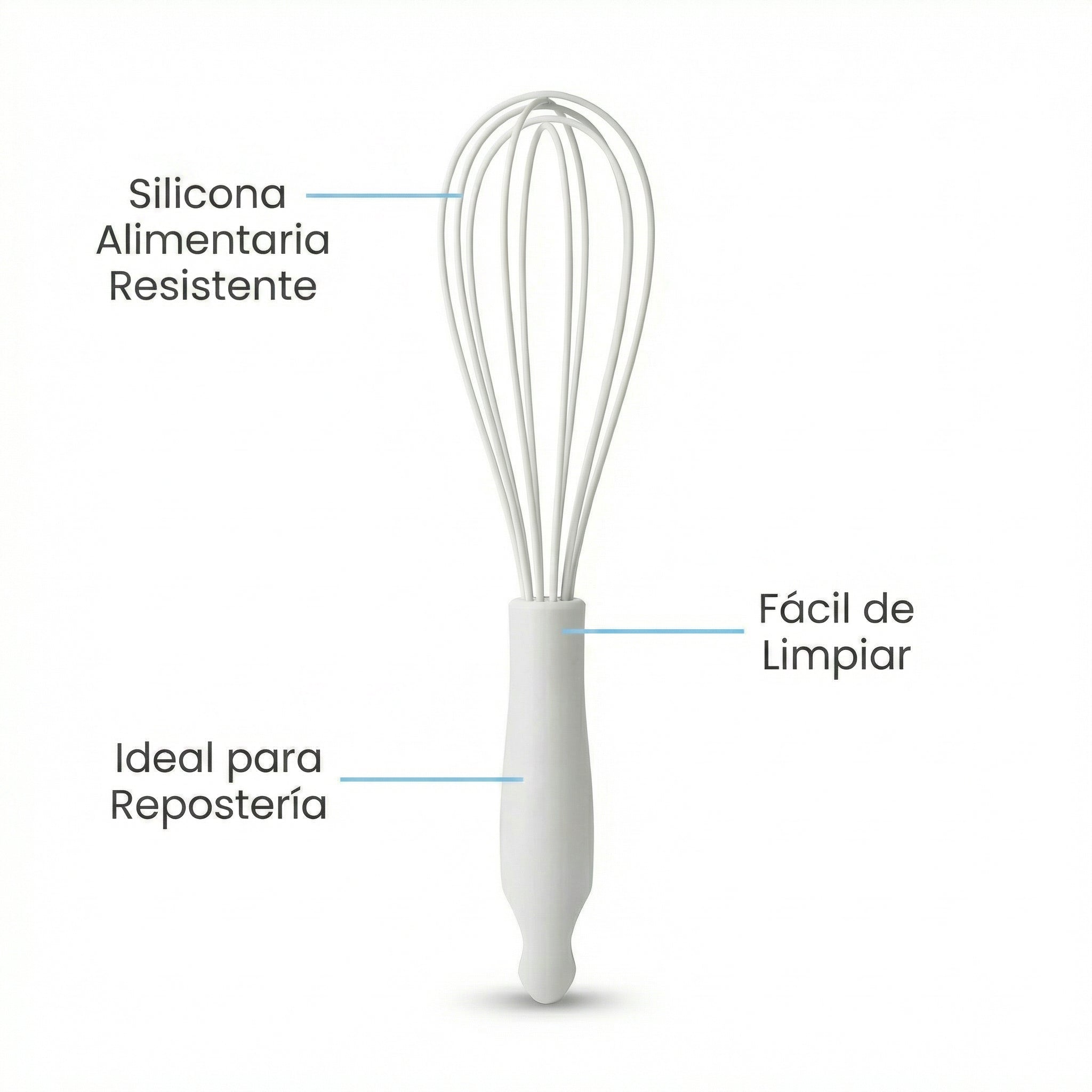 Varilla Batidora Silicona Blanca
