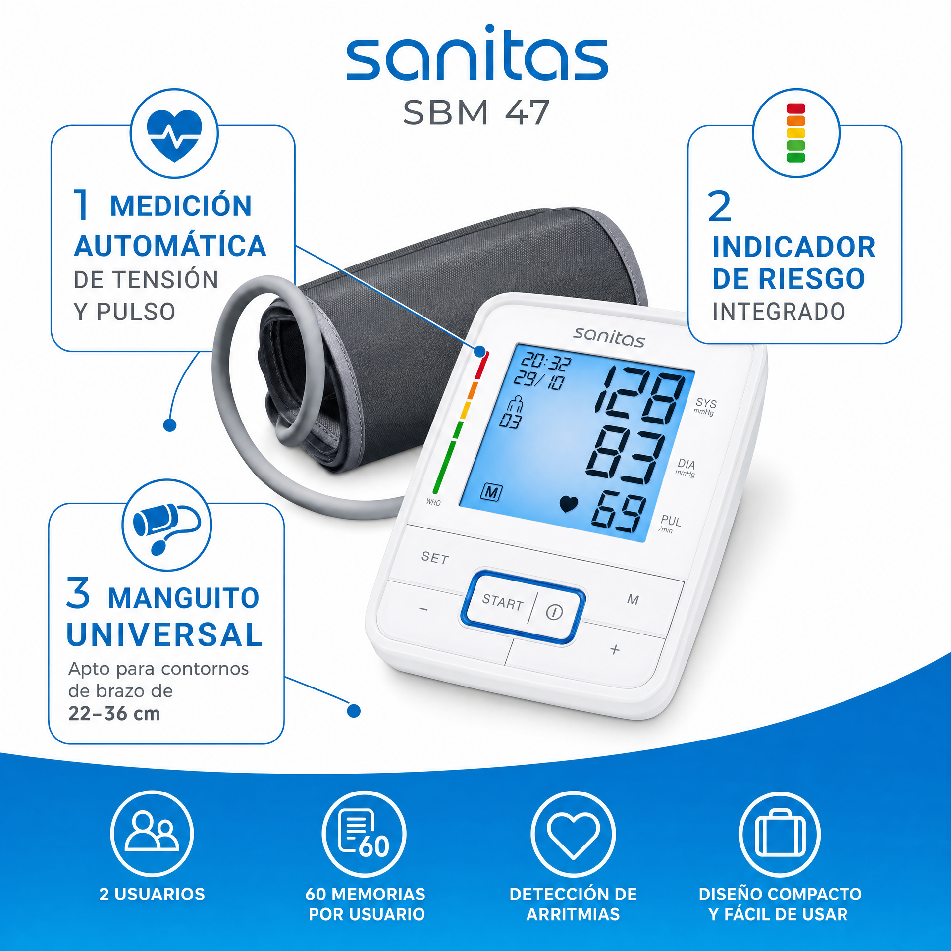 Sanitas Tensiómetro de brazo SBM 47