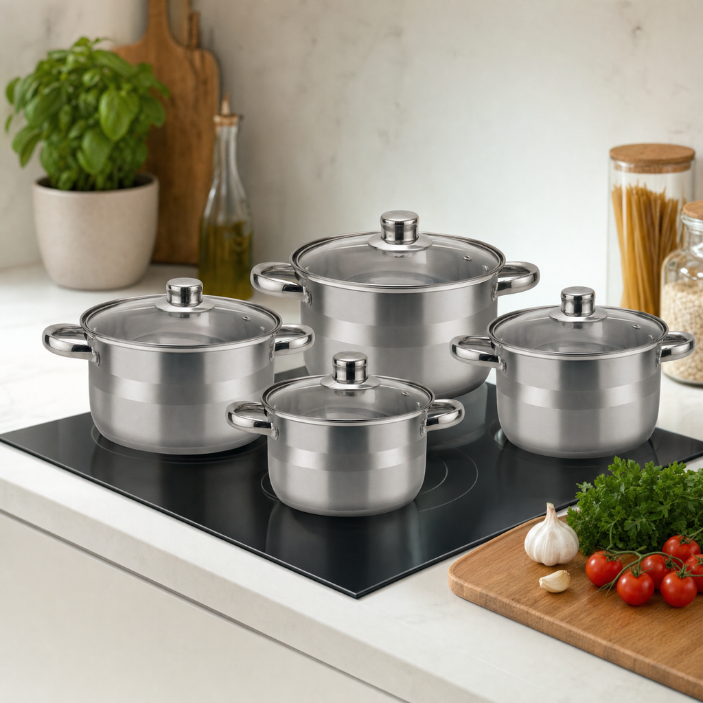 Domotti Taylor Batería de Cocina de Acero Inoxidable 8 Piezas