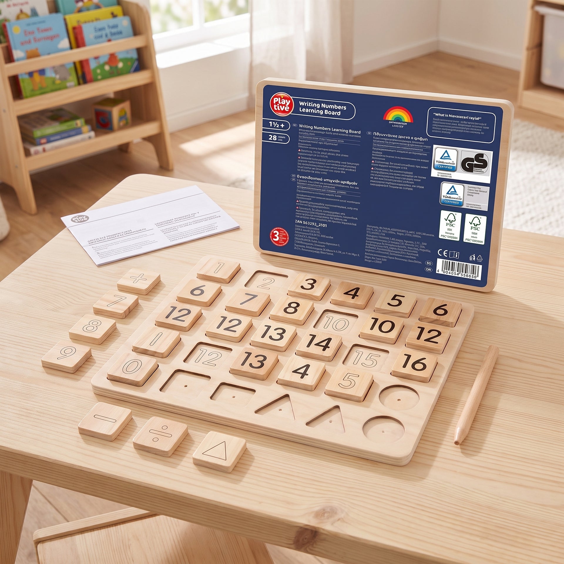 Playtive Tablero Montessori Aprende Números – 26 Piezas