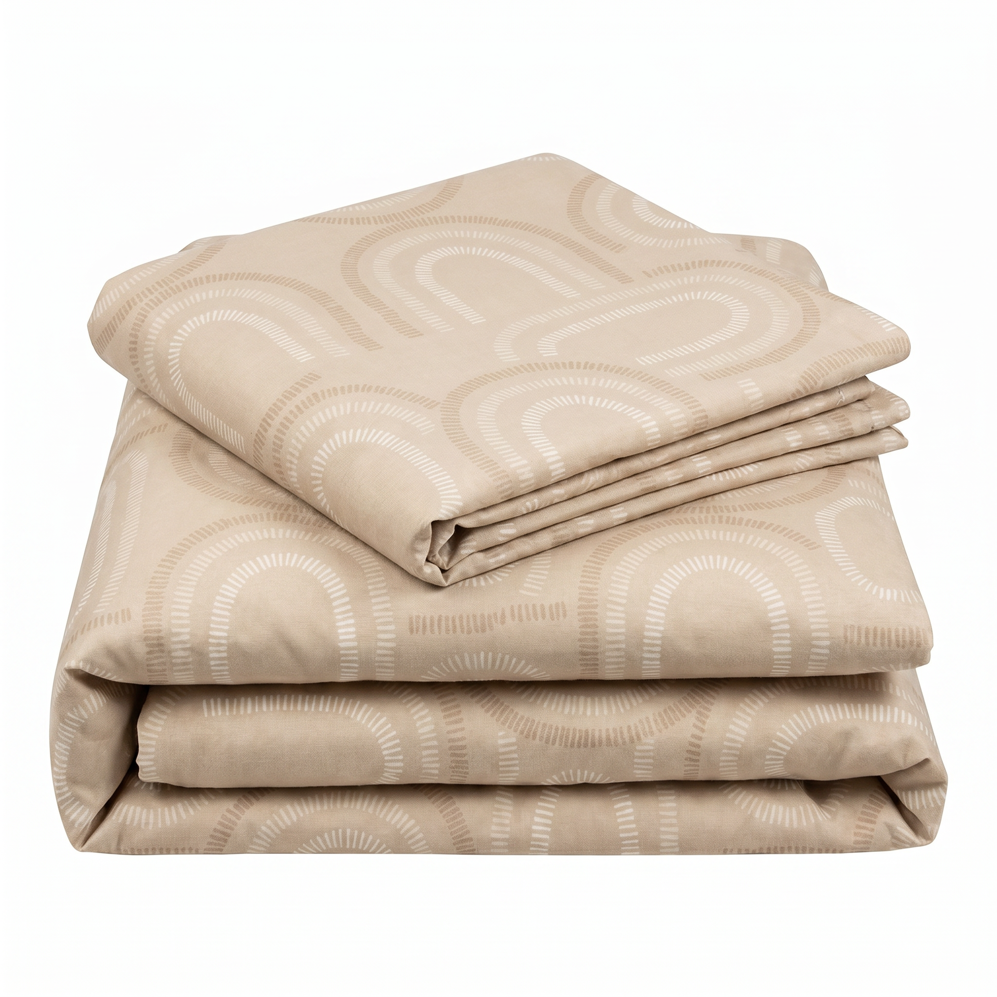 Ropa de Cama Microfibra Novitesse — Semicírculos Boho Beige 135x200cm