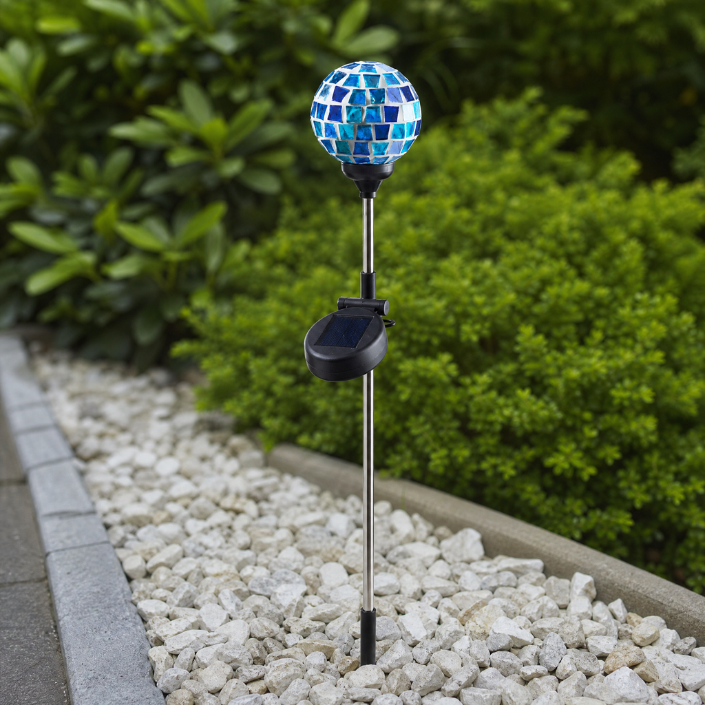 LIVARNO luz solar LED de jardín con esfera mosaico