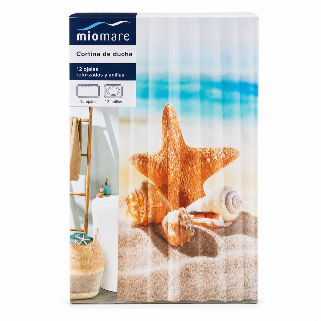 Cortina de Ducha Miomare Estrella de Mar - 180 x 200 cm