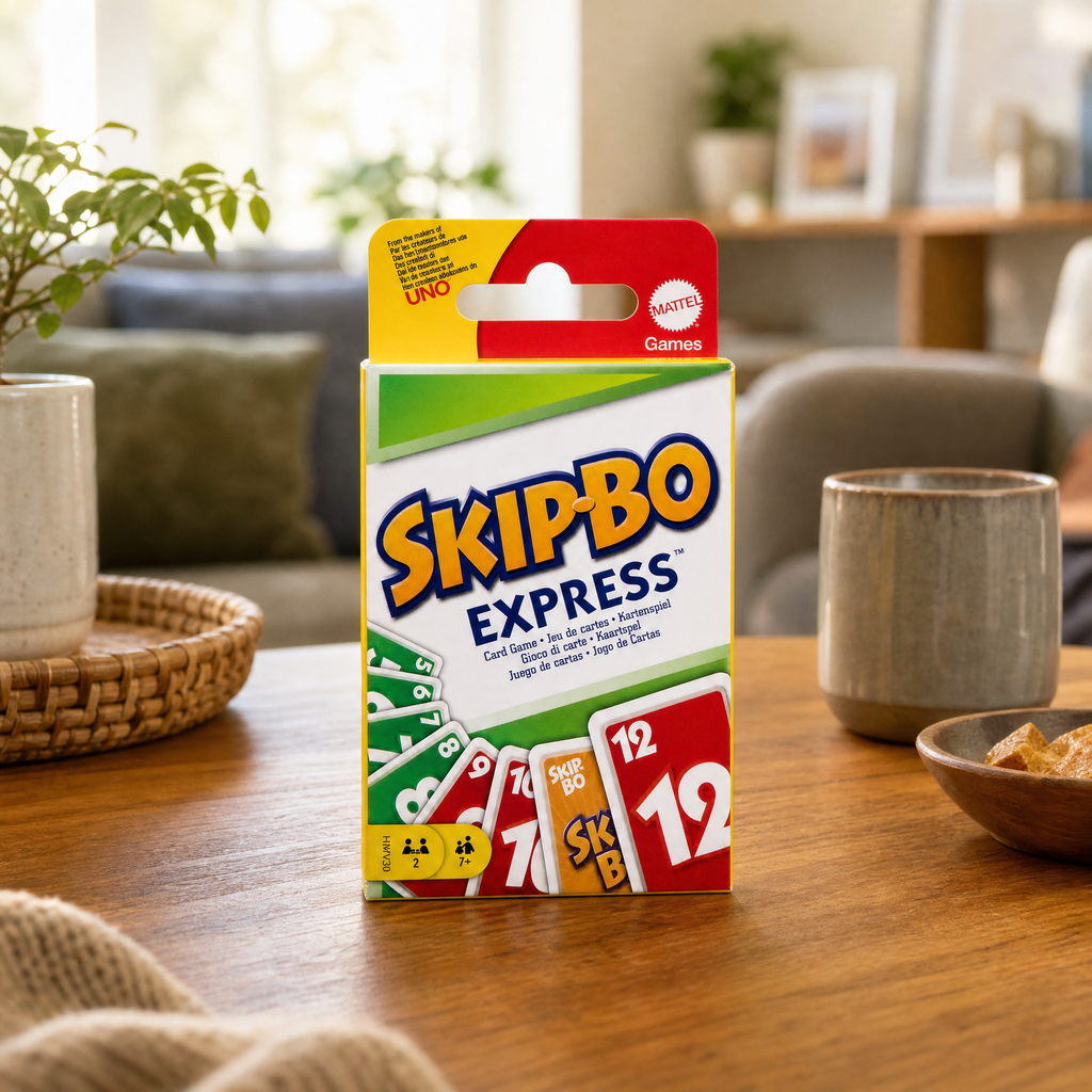 Skip-Bo Express juego de cartas compacto para partidas rápidas