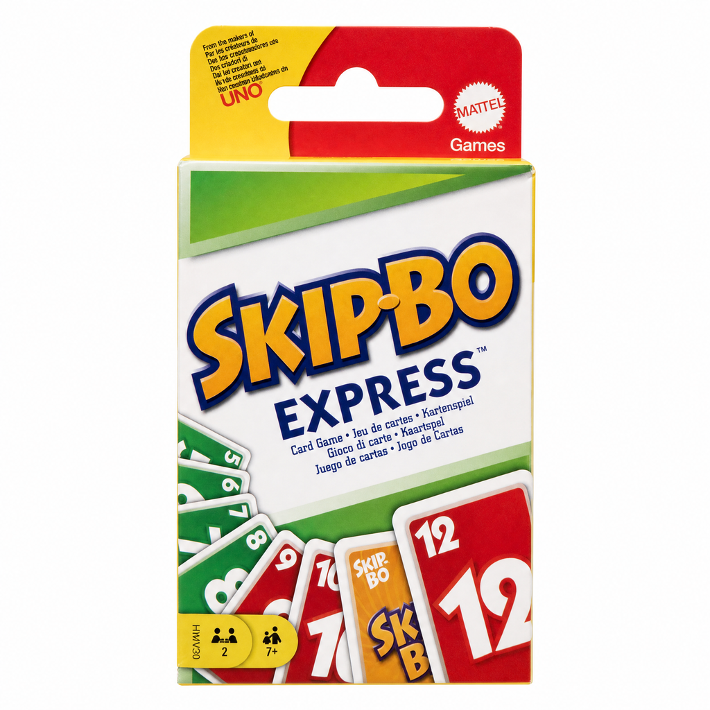 Skip-Bo Express juego de cartas compacto para partidas rápidas