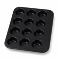 Molde negro de 12 cavidades para muffins
