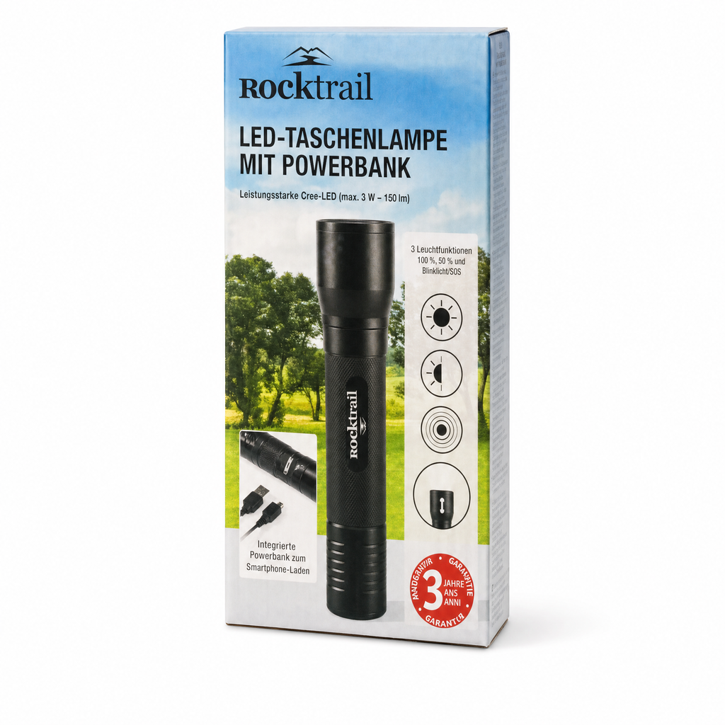 Rocktrail Linterna LED con Powerbank Integrado