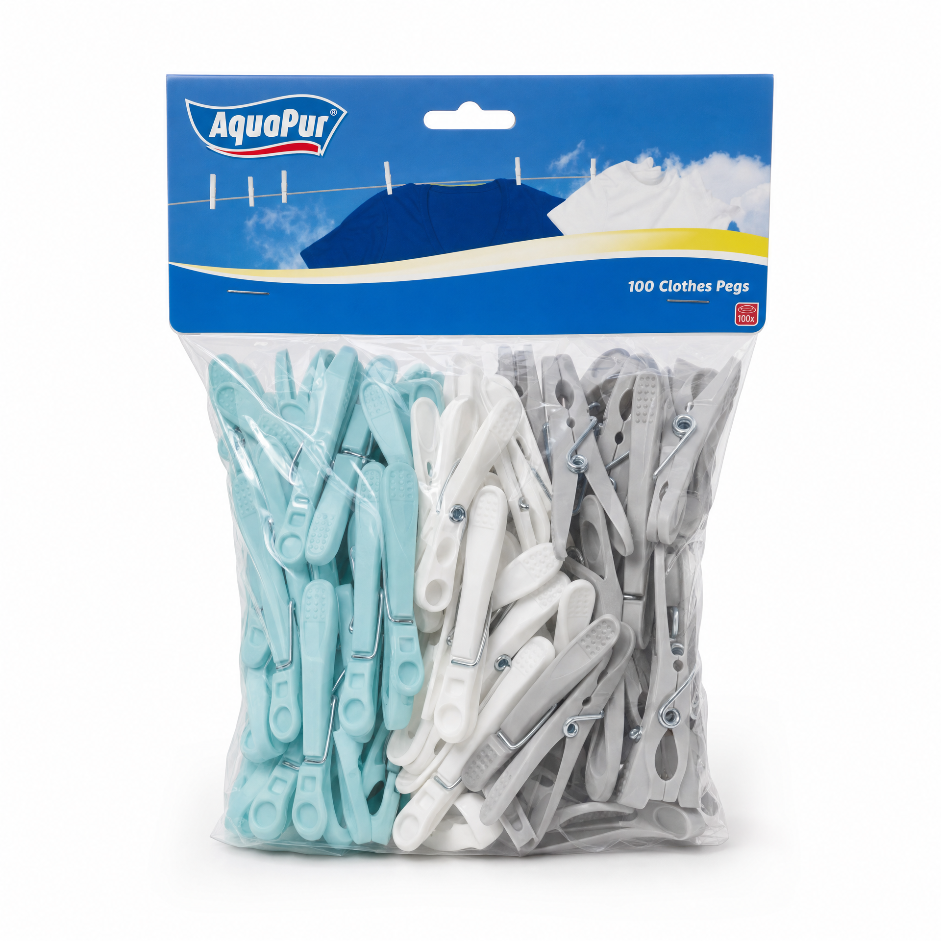 AquaPur Pinzas para Ropa Pack 100 Unidades