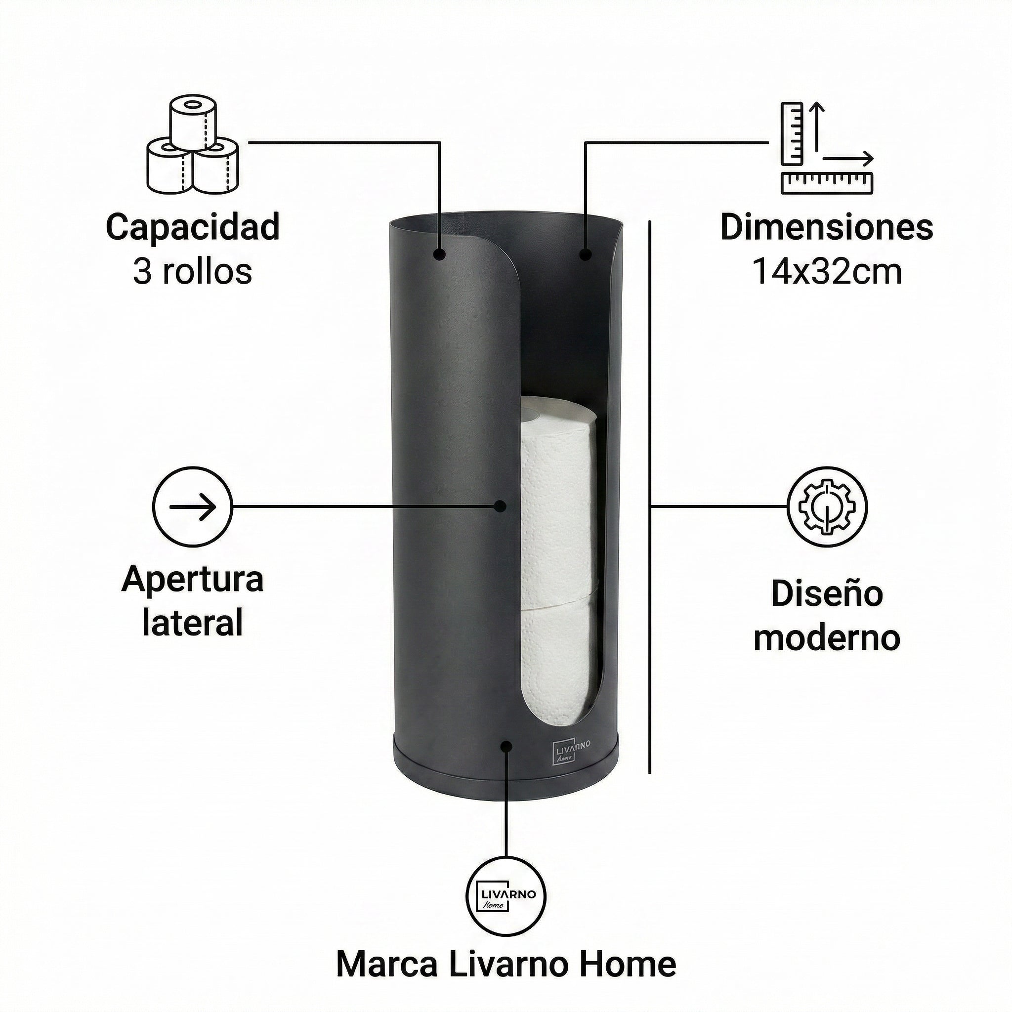 Portarrollos Papel Higiénico Livarno Home
