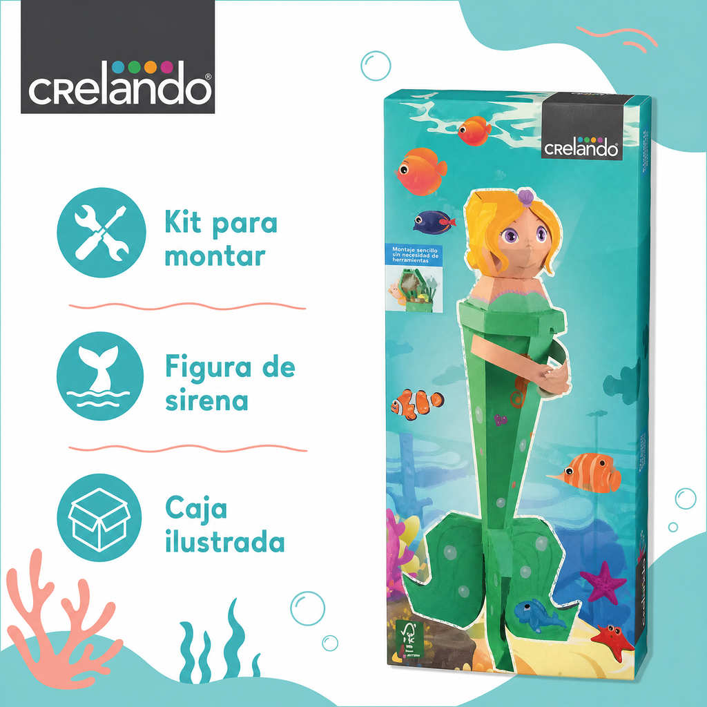 Crelando — set infantil para montar figura de sirena