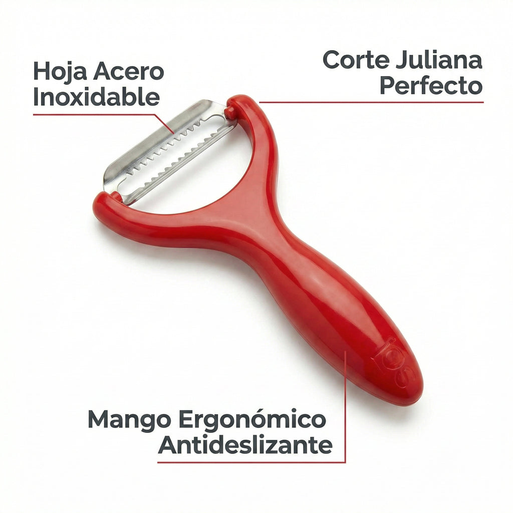 Pelador Juliana Rojo Acero Inoxidable