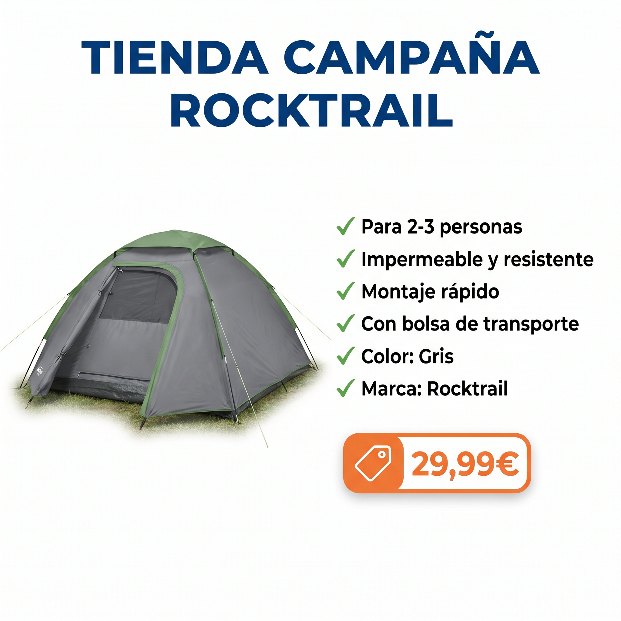 Tienda de Campaña Rocktrail 2-3 Personas
