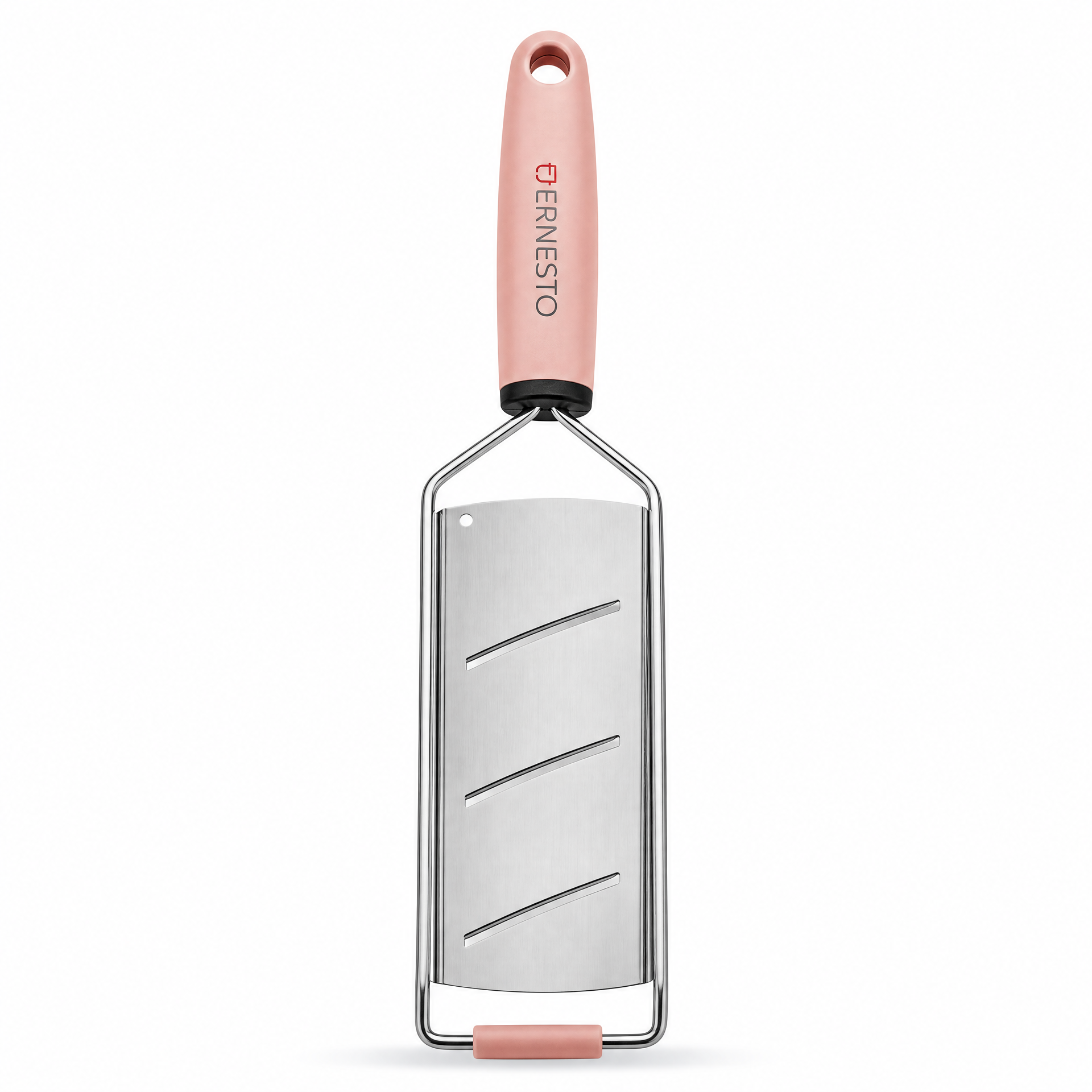 Cortador manual tipo slicer con mango rosa y hoja alargada
