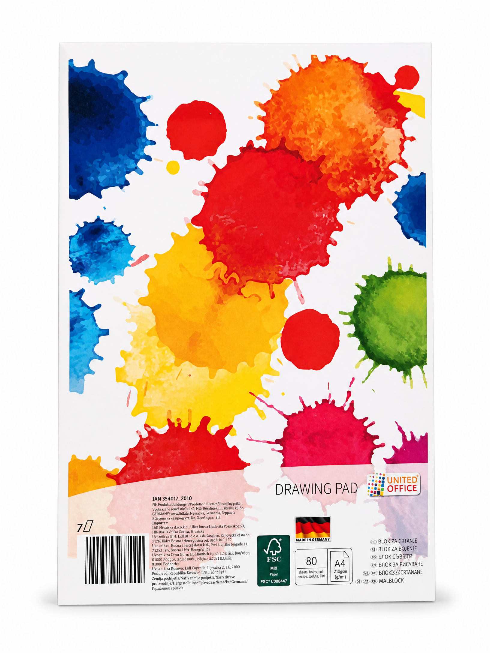 Crelando Bloc de dibujo A3 40 hojas 100 g/m² papel blanco FSC
