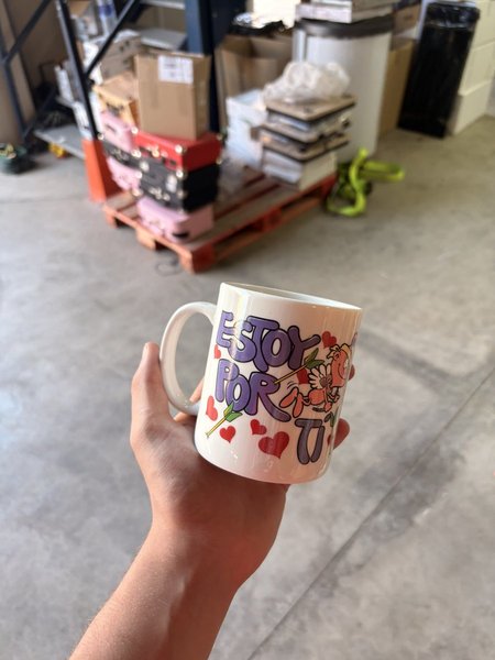 Taza 'Estoy Por Ti' con Diseño de Cupido