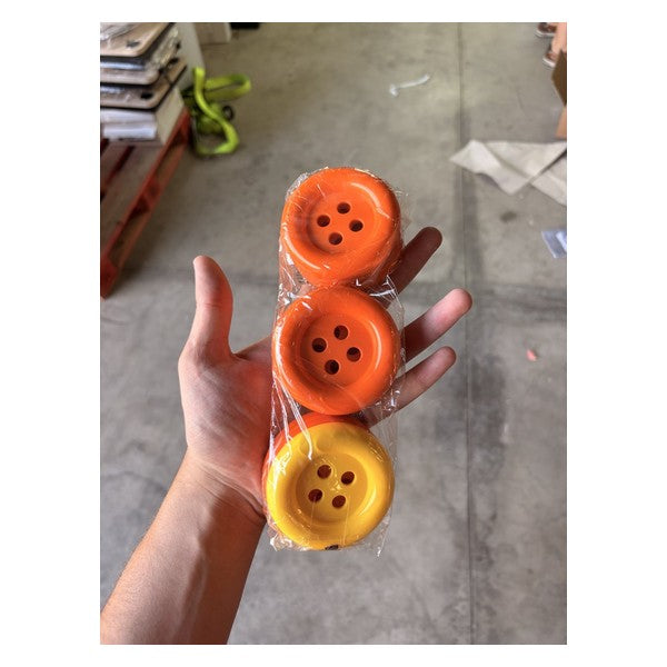 Set de 3 Botones Gigantes Decorativos Naranja y Amarillo